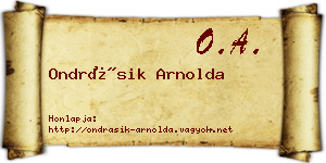 Ondrásik Arnolda névjegykártya
